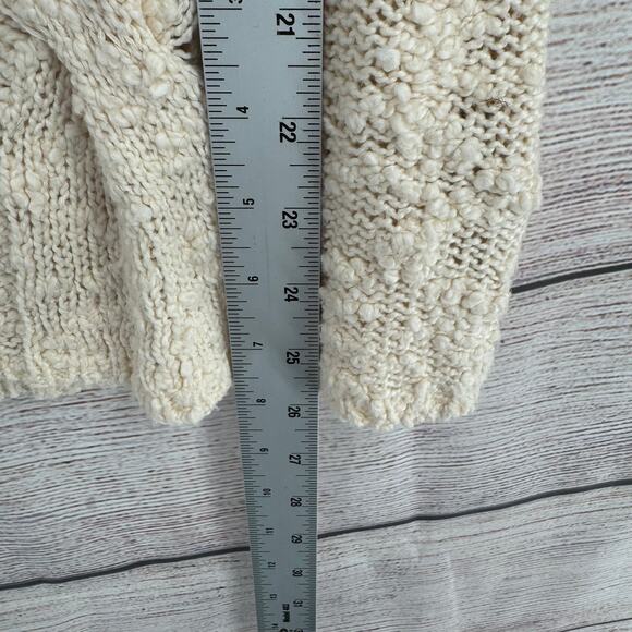 Anthropologie Yellow Bird Chunky Knit Sweater Womens Medium Cream Boat Neck - Picture 10 of 10